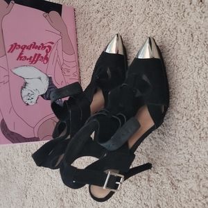 Jeffrey Campbell "Don't Even" Pumps Size 10, Black, Silver Toe